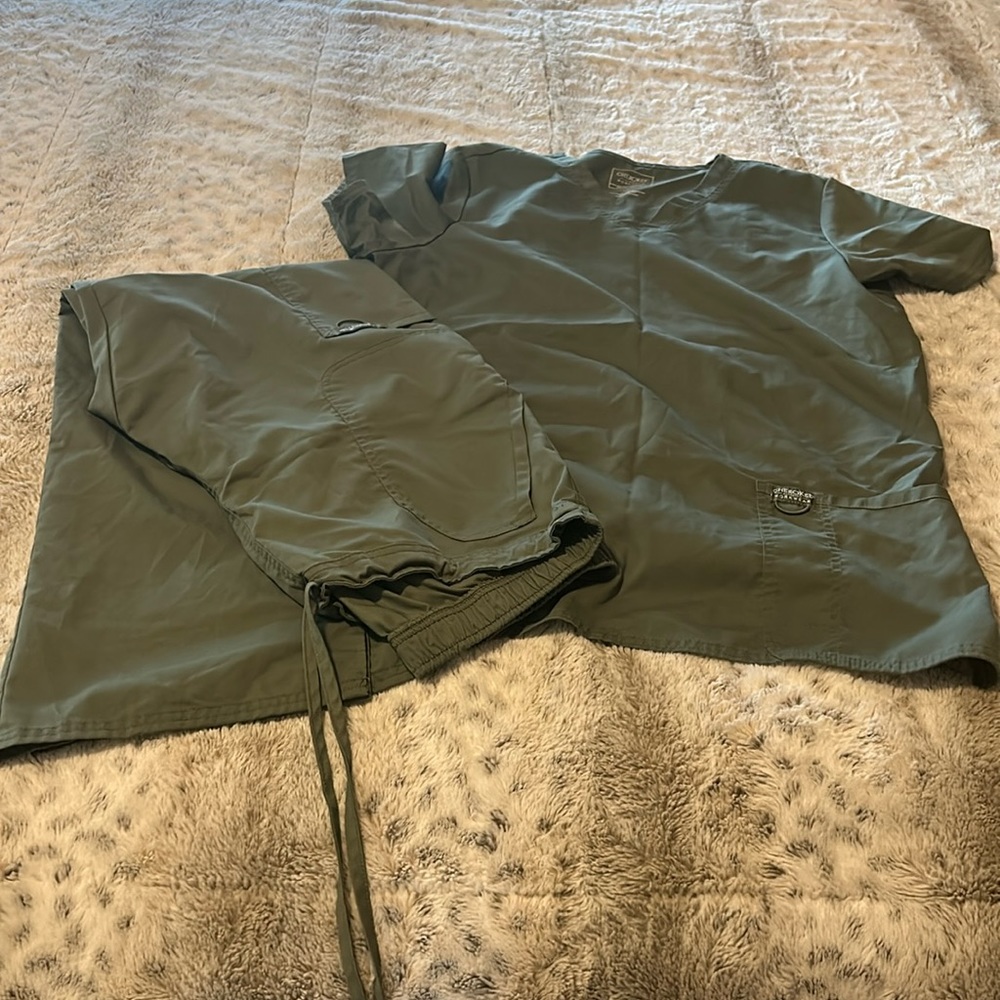 Olive green Cherokee revolution Scrub set